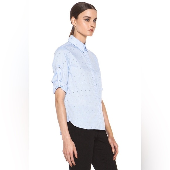 RAG & BONE Boyd Cotton Shirt in Blue Multi, Size M - Picture 2 of 11